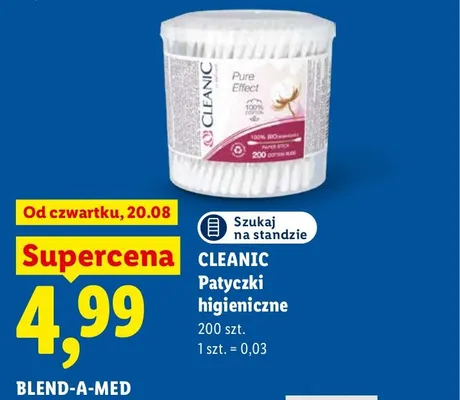 Patyczki higieniczne Cleanic promocja w Lidl