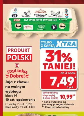 Jajka kurze z chowu na wolnym wybiegu Stąd Takie Dobre! promocja w Kaufland