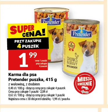 Karma dla psa Pretender puszka z drobiem promocja w Twój Market