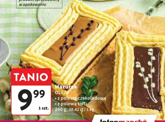 Mazurek z polewą czekoladową z polewą toffi promocja w Intermarche