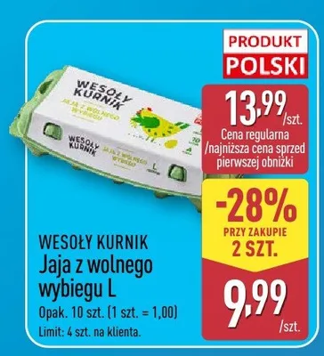 Jaja z wolnego wybiegu L promocja w Aldi