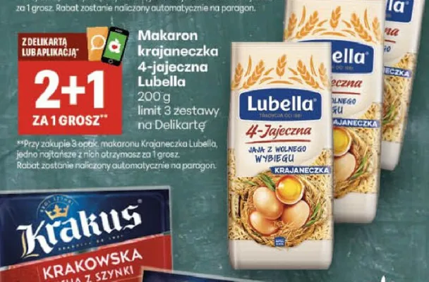 Makaron krajanka bezjajeczna Animak promocja w Delikatesy Centrum