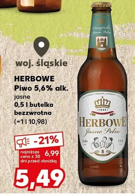 Piwo Herbowe jasne promocja w Kaufland