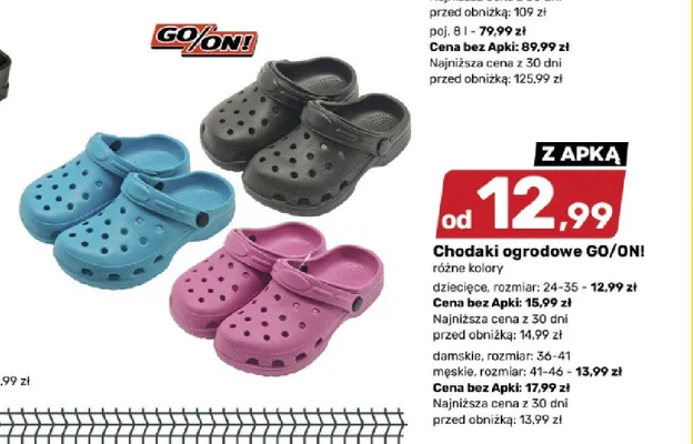 Chodaki ogrodowe damskie GO/ON! promocja w Bricomarche