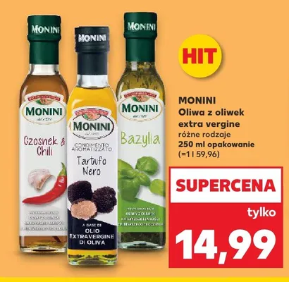 Oliwa z oliwek extra vergine Monini Bazylia promocja w Kaufland