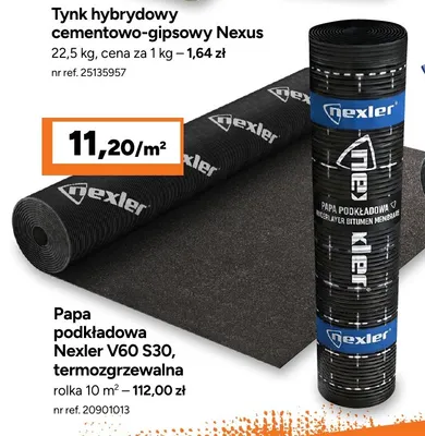 Papa podkładowa Nexler V60 S30 termozgrzewalna promocja w Bricoman