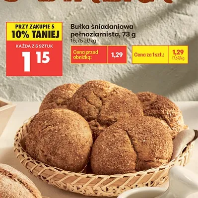 Bułka śniadaniowa pełnoziarnista promocja w Biedronka