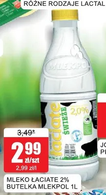 Mleko Łaciate 2% Mlekpol promocja w Bingo