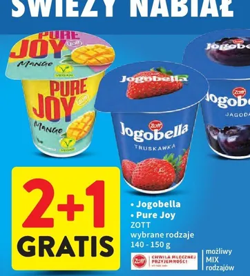 Jogobella / Pure Joy jogurt promocja w Intermarche