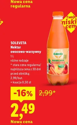 Nektar owocowo-warzywny Solevita promocja w Lidl