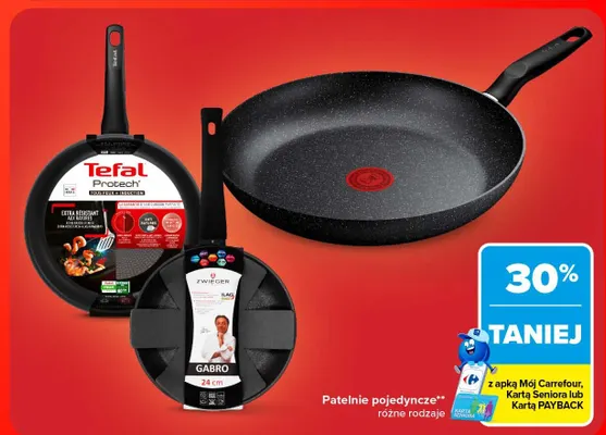 Patelnie pojedyncze promocja w Carrefour