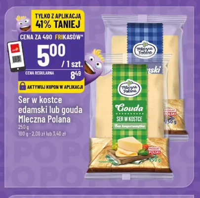 Ser w kostce gouda Mleczna Polana promocja w POLOmarket