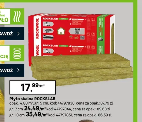 Płyta skalna Rockslab 7 cm Rockwool promocja w Leroy Merlin