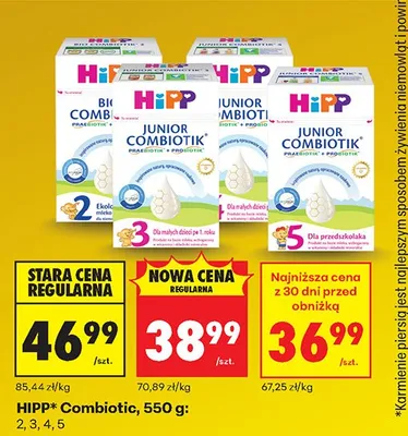 Mleko HiPP Combiotic, 550 g: 2, 3, 4, 5 promocja w Biedronka