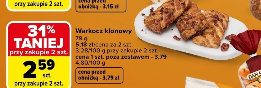 Ciastko warkocz klonowy Carrefour promocja w Carrefour