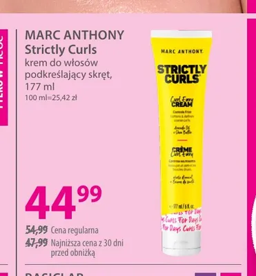 Krem do włosów podkreślający skręt Strictly Curls Marc Anthony promocja w Hebe