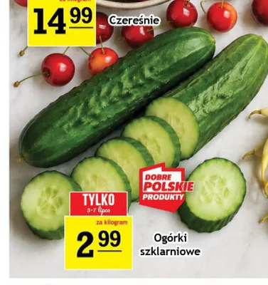 Ogórki szklarniowe promocja w Gram Market
