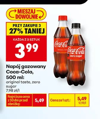 Napój gazowany Coca-Cola original taste promocja w Biedronka