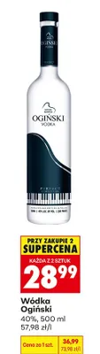 Wódka Ogiński 40% promocja w Biedronka