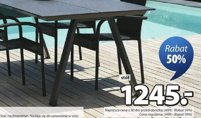 Stół Fausing + krzesło Gudhjeim promocja w Jysk