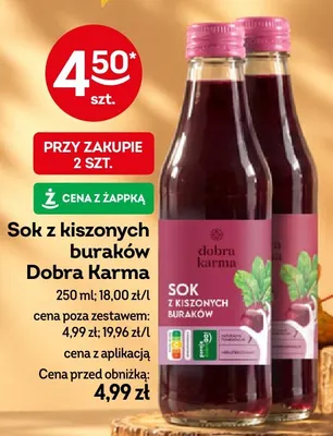 Sok z kiszonych buraków Dobra Karma promocja w Żabka