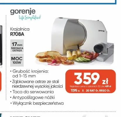 Krajalnica Gorenje R708A promocja w Max Elektro