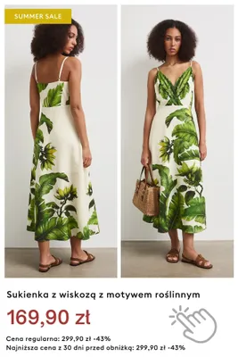 Sukienka z wiskozą z motywem roślinnym promocja w Medicine