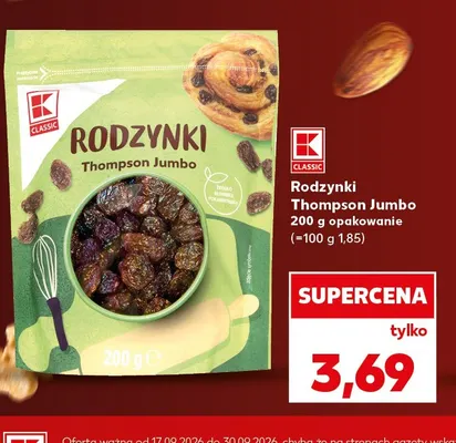 Rodzynki Thompson Jumbo K-Classic promocja w Kaufland