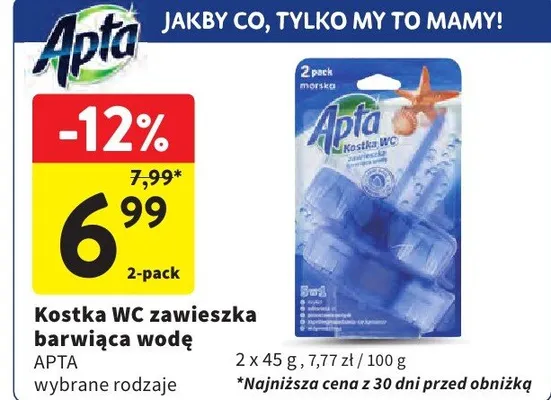 Kostka WC zawieszka barwiąca wodę wybrane rodzaje promocja w Intermarche