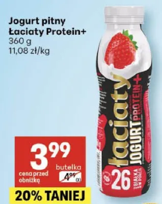 Jogurt pitny Łaciaty Protein+ promocja w Delikatesy Centrum