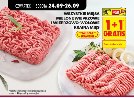 Mięsa mielone wieprzowe i wieprzowo-wołowe Kraina Mięs promocja w Biedronka