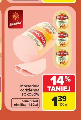 Mortadela codzienna Sokołów promocja w Carrefour