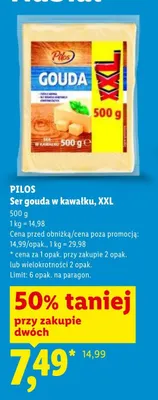 Ser gouda w kawałku XXL Pilos promocja w Lidl