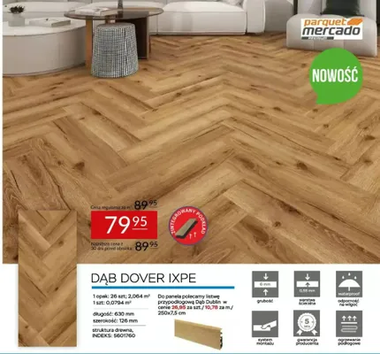 Panele winylowe Dąb Dover IXPE promocja w Abra Meble