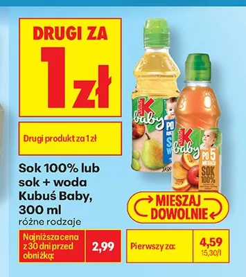 Sok Kubuś Baby Jabłko promocja w Biedronka