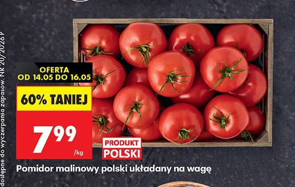 Pomidor malinowy polski układany na wagę promocja w Biedronka