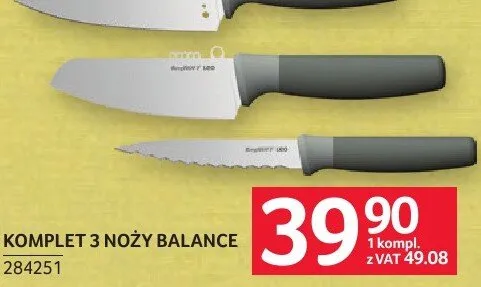 Komplet 3 noży Balance promocja w Selgros