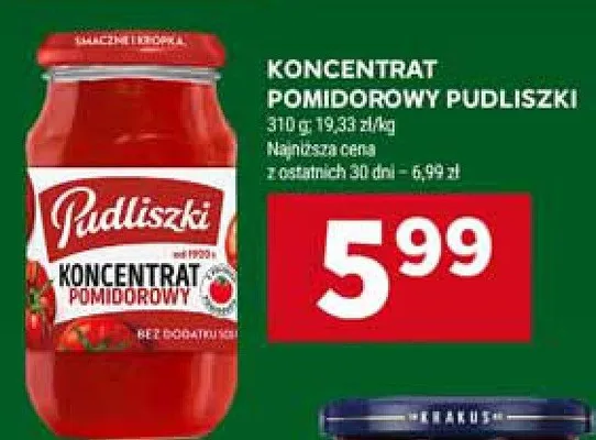 Koncentrat pomidorowy Pudliszki promocja w Stokrotka