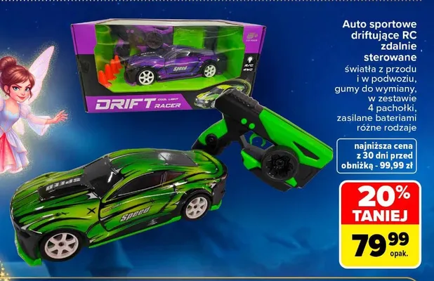 Auto sportowe driftujące RC zdalnie sterowane promocja w Carrefour