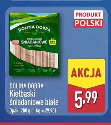 Kiełbaski śniadaniowe białe Dolina Dobra promocja w Aldi