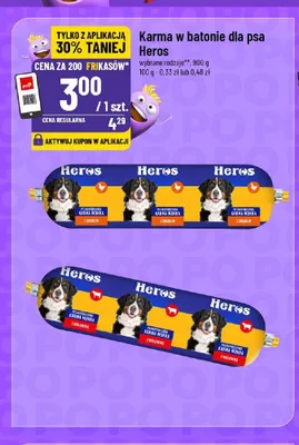Karma w batonie dla psa Heros z wołowiną promocja w POLOmarket