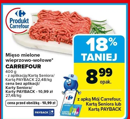 Mięso mielone wieprzowo-wołowe 400g promocja w Carrefour