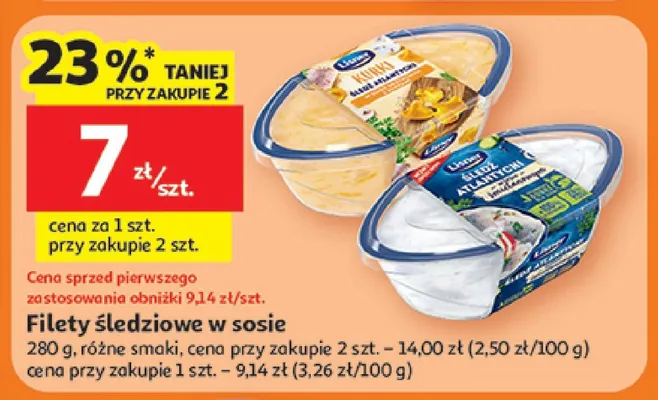 Filety śledziowe w sosie różne smaki promocja w Auchan