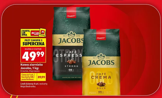 Kawa ziarnista Jacobs promocja w Biedronka