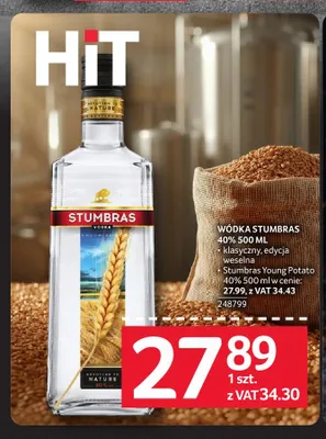 Wódka Stumbras klasyczny 40% promocja w Selgros
