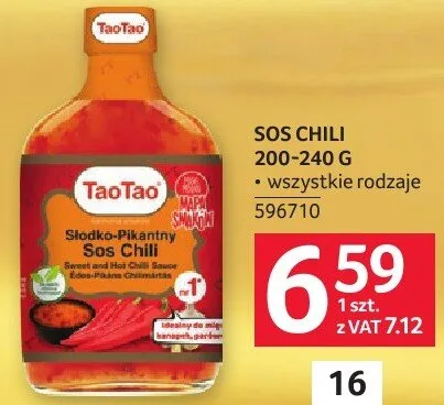 Sos chili TaoTao słodko-pikantny promocja w Selgros