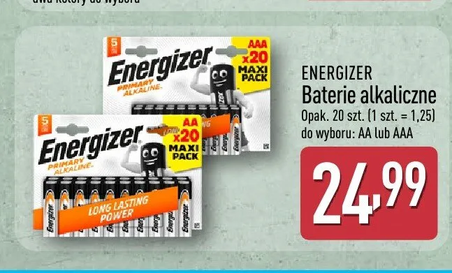 Baterie alkaliczne AAA ENERGIZER 20-pak promocja w Aldi