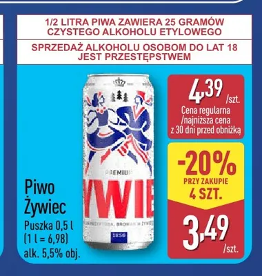 Piwo Żywiec promocja w Aldi