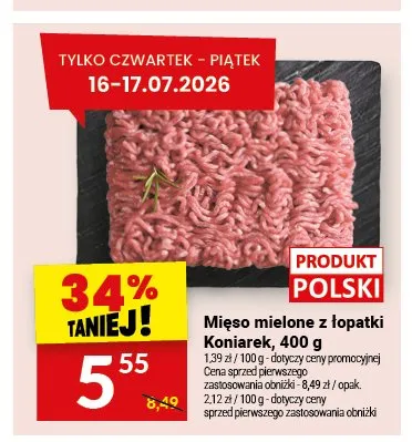 Miśo mielone z łopatki Koniarek promocja w Twój Market