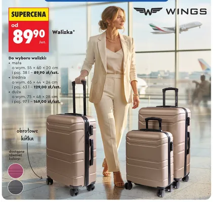 Walizka duża WINGS 97 l promocja w Biedronka